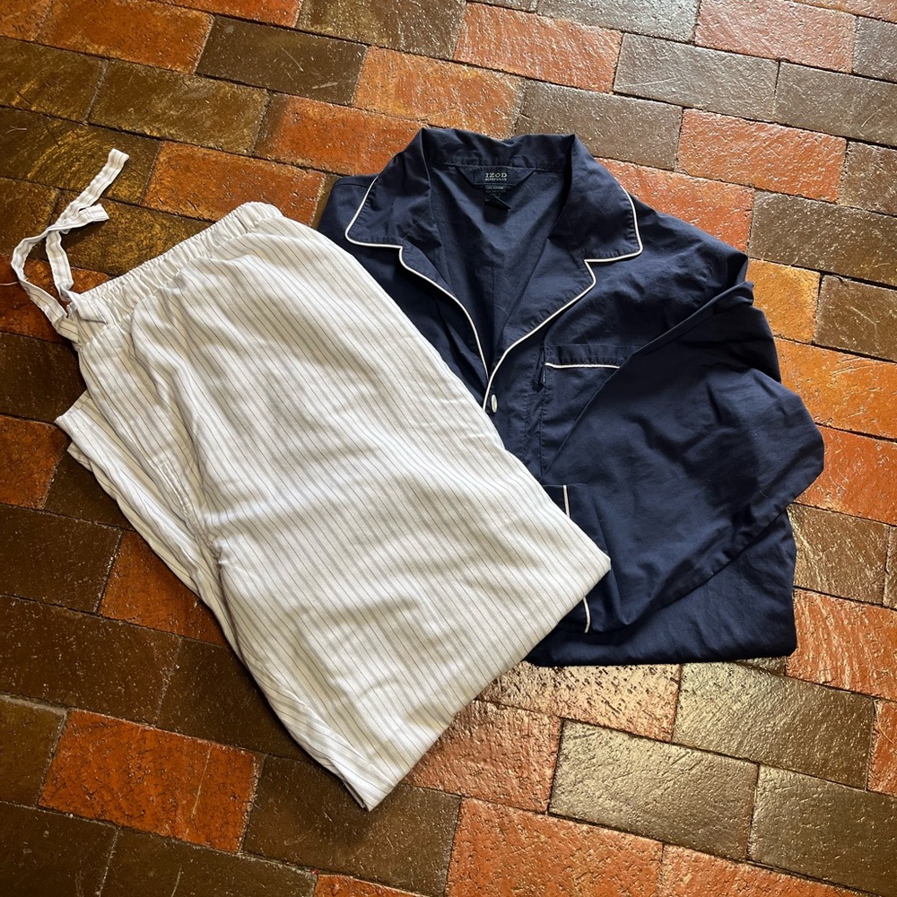 MEN PAJAMAS XL Izod pajamas dark navy and white 1158